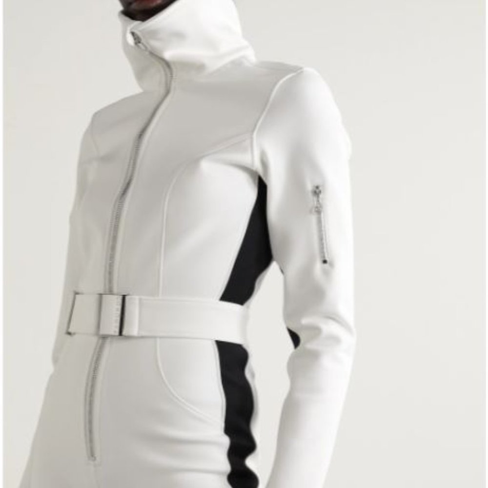 CORDOVA striped ski suit in Ivory